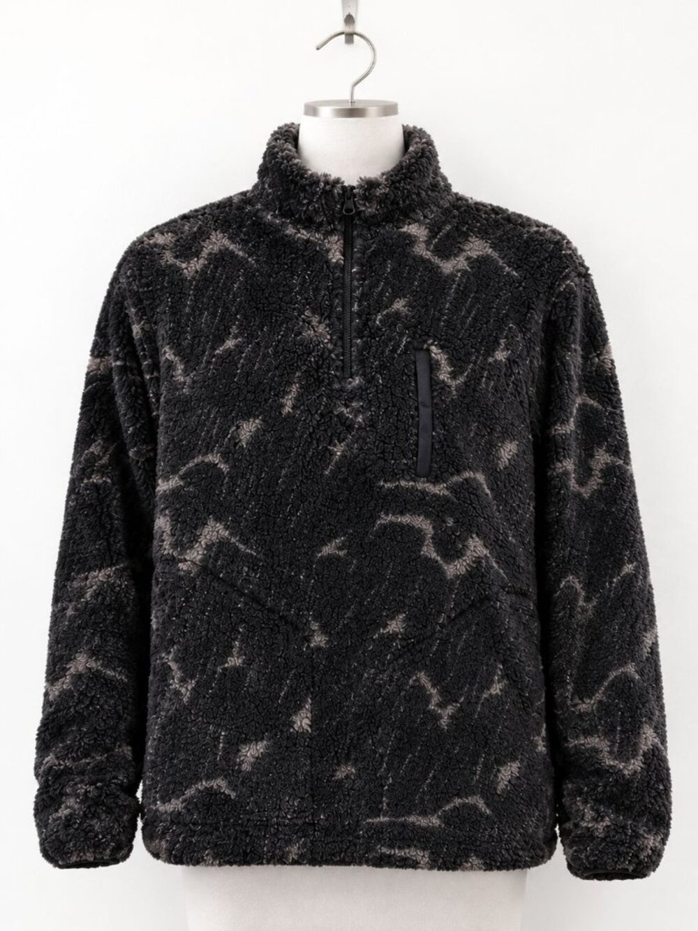 Airwalk Men's Black Camo 1/2 Zip Sherpa Pullover Size Large